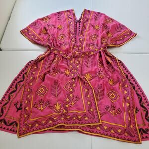 Zara Kimono Kaftan Dress Boho Floral Pink Embroidered Floral Sweet Magnolias